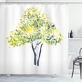thumbnail image 1 of Ambesonne Tree Shower Curtain, Blooming Spring Branch, 69"Wx75"L, Pale Yellow Dark Blue, 1 of 3