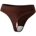 thumbnail image 1 of B91xZ String Thongs for Women High Waisted Full Coverage Ladies Panties,Coffee M, 1 of 3