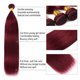 thumbnail image 2 of Mechones de pelo liso con encaje Frontal HD 99j Borgoña, 3 mechones con encaje Frontal 13x4 HD, Color vino tinto, tejido de cabello humano Remy, 2 of 5