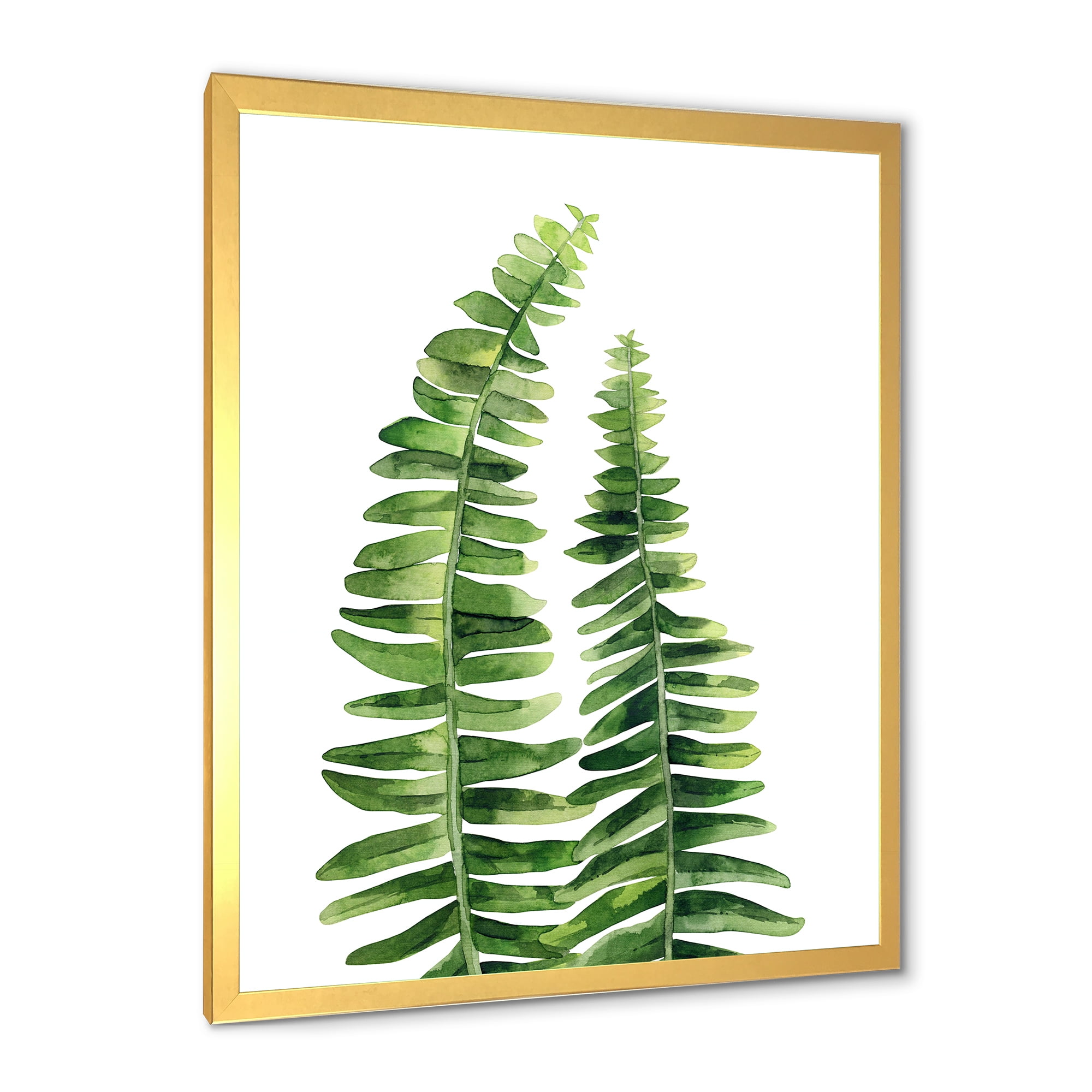 Designart 'Fern Plant Leaves Detail IV' Farmhouse Framed Art Print