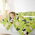 thumbnail image 4 of Homewish Cute Farm Animal Full Size Comforter Sets for Kids, Sheep Pig Cow Horse Bedding Comforter Set, Green Cartoon Theme Reversible Bedding Sets, Super Cozy Room Decor, 3 Pieces, 4 of 8