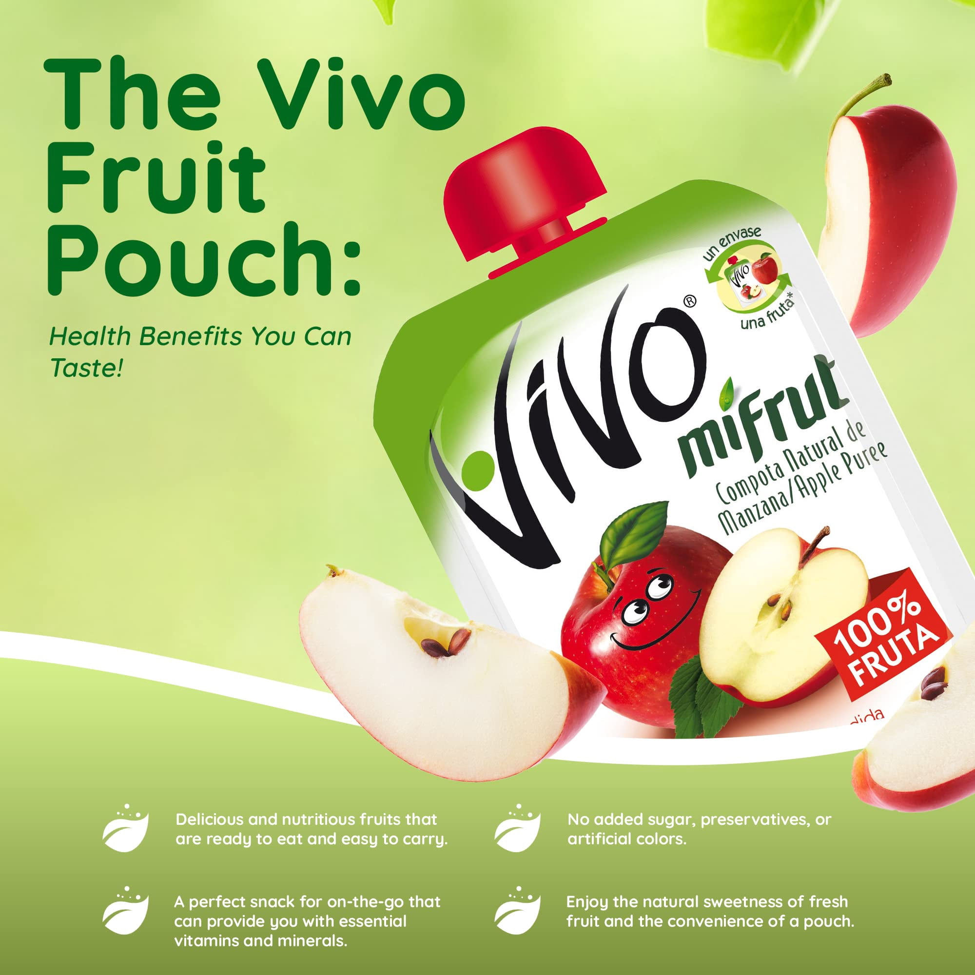 Vivo Mifrut Compota de Durazno / Peach Puree Pouch (18-Pack)