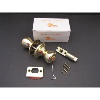 AP Products Passage Door Knob - Polished Brass, Fits 2-3/8" Or 2-3/4" Backset