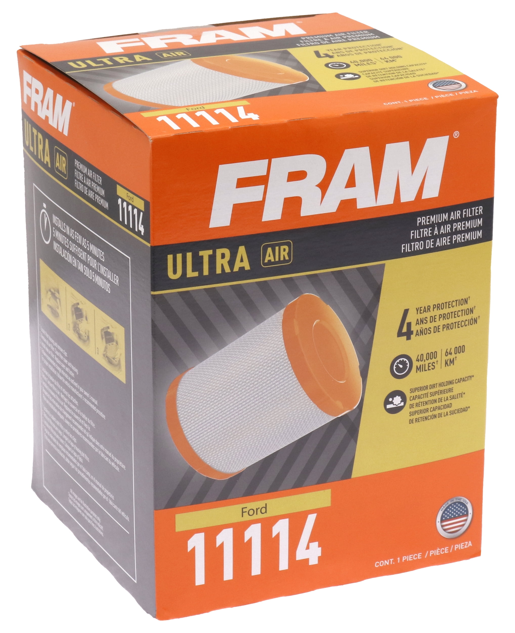 FRAM Ultra Premium 40,000 Mile Air Filter, 11114 for Select Ford Vehicles