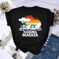 thumbnail image 1 of Camiseta con estampado de letras divertidas de Hakuna Matata para mujer, camisetas gráficas Kawaii de dibujos animados de Disney el Rey León, camiseta informal Harajuku para mujer, 1 of 5
