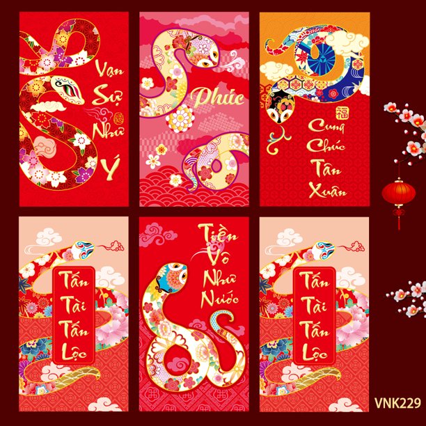 Sobre rojo Dibujos animados creativos Li Yin Serpiente Año Zodíaco Sobre rojo