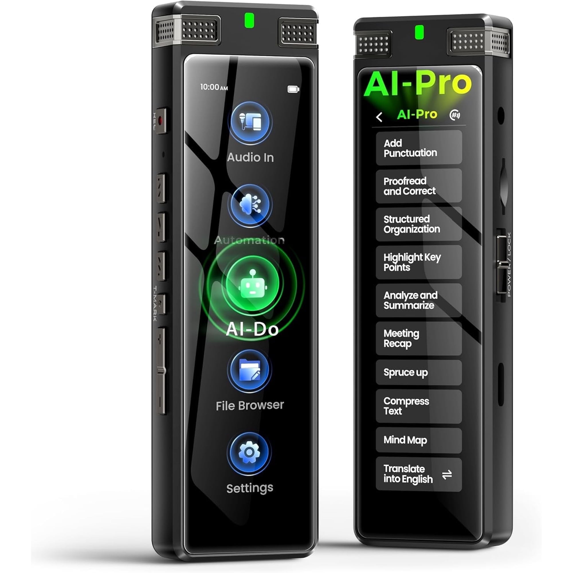 TIMMKOO 136GB AI Voice Recorder, Digital Voice Recorder with Playback, Offline Transcribe and Online Summarize/Mindmap, Voice Activated Audio Recorder (Black)