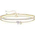 thumbnail image 1 of 1PCS Women's Initial Anklet — Waterproof, Stackable Anklet with Adjustable, Plus-Size Design; Summer Beach Foot Jewelry.,002, 1 of 6