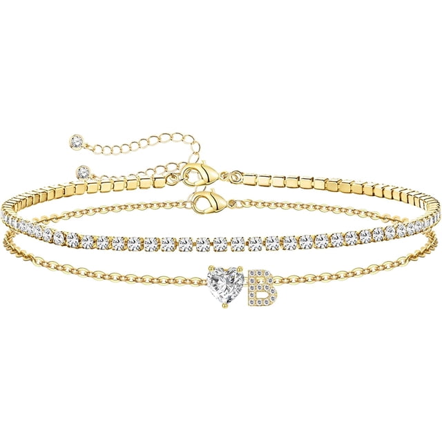 1PCS Women's Initial Anklet — Waterproof, Stackable Anklet with Adjustable, Plus-Size Design; Summer Beach Foot Jewelry.,002
