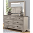 thumbnail image 3 of Renova Distressed Parchment Wood Bedroom Set, Queen Panel Bed, Dresser, Mirror, Two Nightstands, 3 of 14
