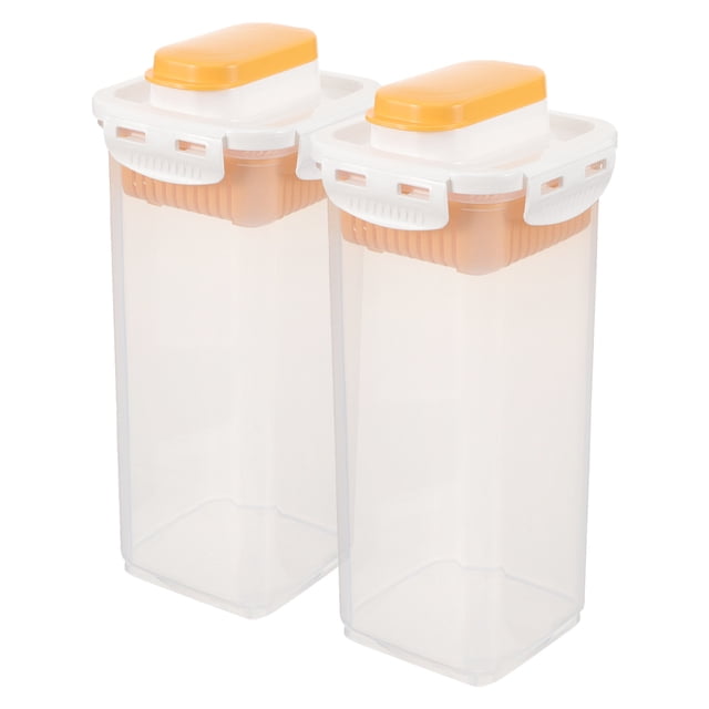 OUNONA 2Pcs Transparent Laundry Detergent Container Box with Airtight Seal for Laundry Room Storage