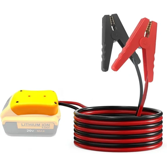 6FT Jumper Cable Clamps For DeWalt 20V Battery Jumper Starter 12AWG Cable