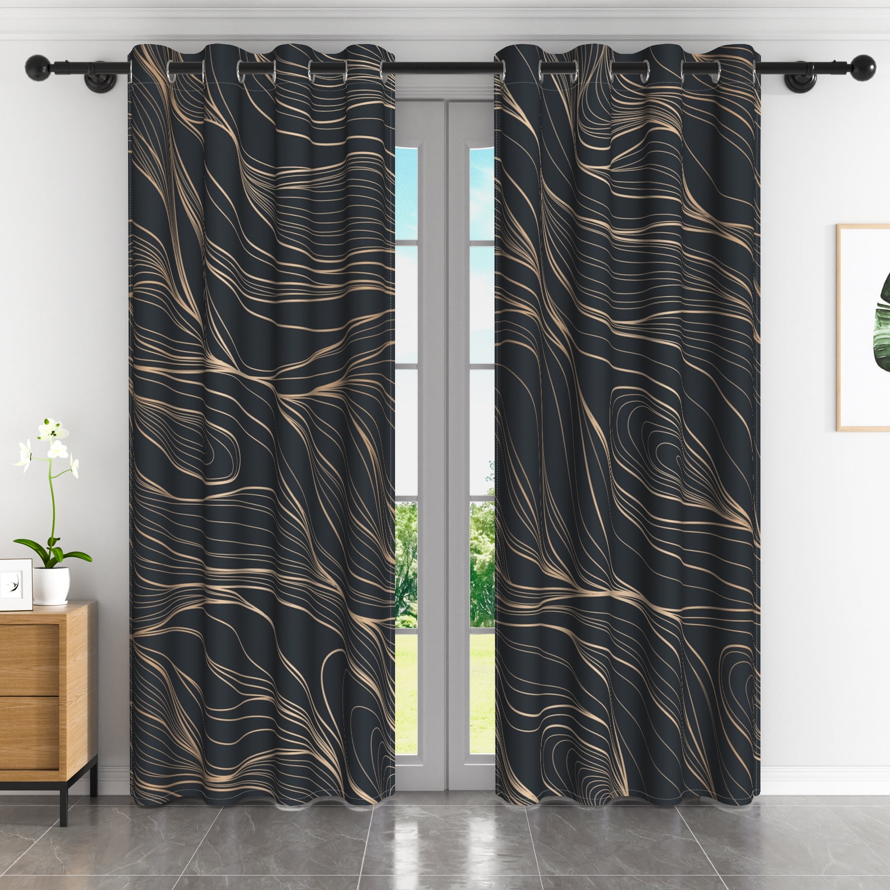 Lfeey Opaque Blackout Curtains for Bedroom Room Darkening Insulation and Noise Reduction, 42x72 inches, 2 Panels