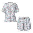 thumbnail image 4 of Naloa Cute Rabbit Women's Short-Sleeved Pajama Set, Loungewear, Summer pajamas, Breathable Cozy - 4X-Large, 4 of 9