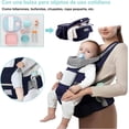 thumbnail image 4 of Cangurera para Bebé + Protector de Cabeza + 2 Pares Rodilleras – Mochila Portabebé Ergonómica con Asiento de Cadera, Compartimentos para Comodidad – Multincional, Transpirable, Soporta Hasta 30 kg, 4 of 5