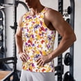 thumbnail image 5 of Lsque flowers and flying butterflies Pattern Mens Tank Tops Muscle Athletic Quick Dry Sleeveless Workout Fitness T Shirts Beach Tank Top, Loose-fit Sleeveless Shirt for Men-4X-Large, 5 of 7