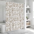 thumbnail image 5 of Khaki Flower Shower Curtain Set - Standard 72" x 72" Washable Bathtub Curtain with 12 Hooks, Vintage Farmhouse Boho Leaf Spring Plant Waterproof Fabric Stall Shower Curtains for Bathroom Décor, 5 of 6