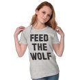 thumbnail image 3 of Feed The Wolf Sarcastic Hangry Gym Womens Slim Fit Graphic Tee Brisco Brands S, 3 of 5