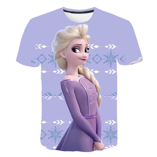Camisetas de Frozen 2 para niñas, camisetas de dibujos animados para niñas, camisetas, ropa para niños, ropa para niños, camisetas gráficas de Elsa Anna, disfraces 13T Gao Jinjia LED