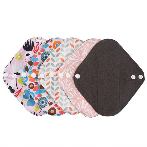 4Pcs Menstrual Pads Reusable Sanitary Pads Washable Mama Cloth Panty Liners Sanitary Napkin Towels for Female Women (Assorted Color)
