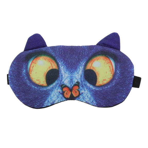 Unique Bargains 1pc Portable Cat Sleep Mask for Hotel Blue