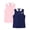 1-Pink/Navy Blue, variant on Girls School Uniform Short Printed Sleeveless Polo Shirt,2-Pack,8-9Y