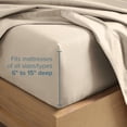 thumbnail image 5 of Bare Home Luxury Bed Sheet Set - Premium 1800 Collection - 4 Piece - Twin, Sand, 5 of 8