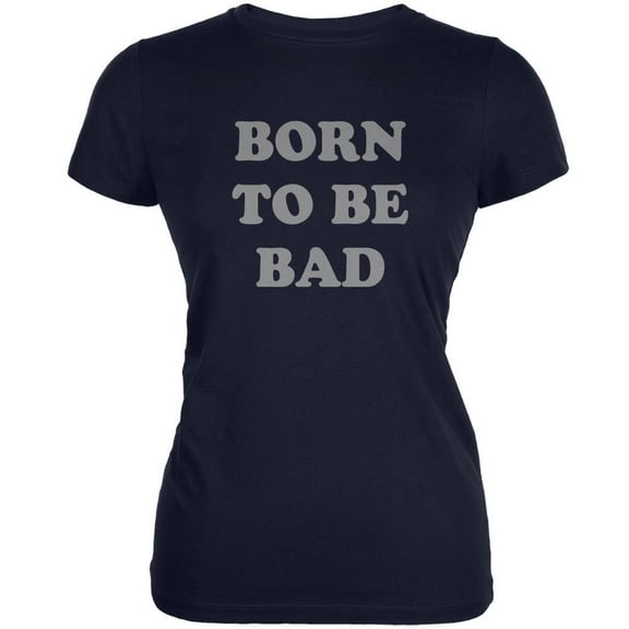 Born To Be Bad Inspired By Joan Jett Navy Juniors Soft T-Shirt - X-Large