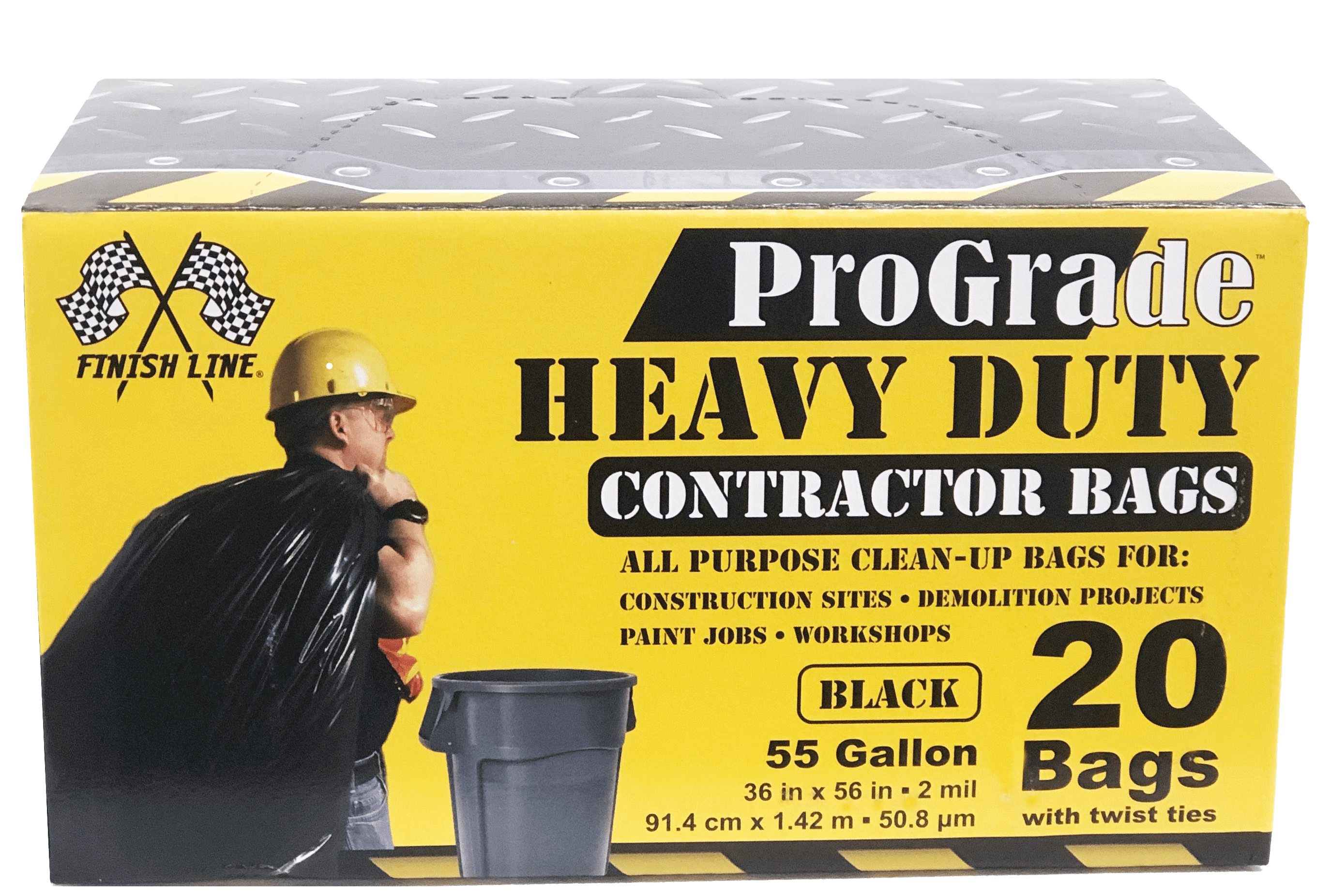 YARNOW 50 Pack Heavy Duty Trash Bags Black Trash Bags Contractor Bags  Outdoor Garbage Bags (47 x 55 Inch)