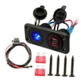 thumbnail image 2 of de coche 12V/24V impermeable Dual USB toma de corriente para marino, barco, motocicleta, camión, Color Sharpla panel de enchufe usb del coche, 2 of 8