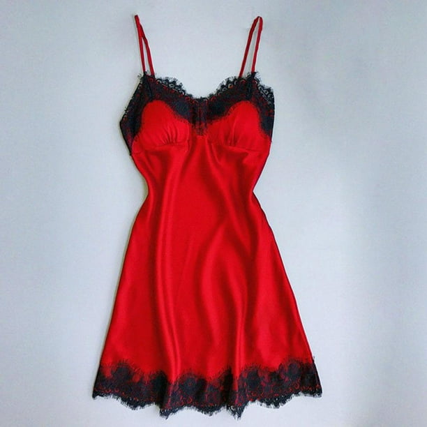 Vestido de Noche Rojo de Dormir Lencería Mujer con METRO Hugo Ropa