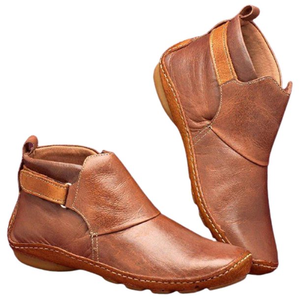 Zapatos retro, botas, tobillos, blusa, zapatos suaves Pu TPR suela gancho 43