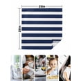 thumbnail image 4 of Navy Blue Stripe Cloth Napkins Set of 6 Reusable Dinner Napkins, Modern Simple Geometric White Striped Cocktail Napkin Washable Table Napkins for Wedding/Holiday Party/Baby Shower 20"x20", 4 of 7