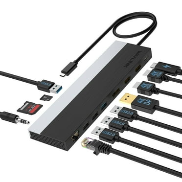 Wavlink 12-in-1 USB C Triple Display Docking Station, Max 4K@60Hz, 85W Charging