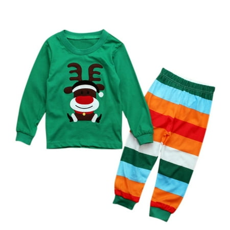 

URMAGIC 1-7 Years Christmas Little Boys 2 Piece Dinosuar/Santa/Snowman Pajamas Set Toddler Kids Cotton Long Sleeve Pjs Children Sleepwear With Pant