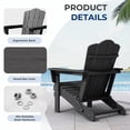 thumbnail image 2 of FUNDAZE HDPE Adirondack Chair, Foldable Weather-resistant Outdoor Chair for Patio, Poolside, Garden, Yard, Gray, 2 of 8