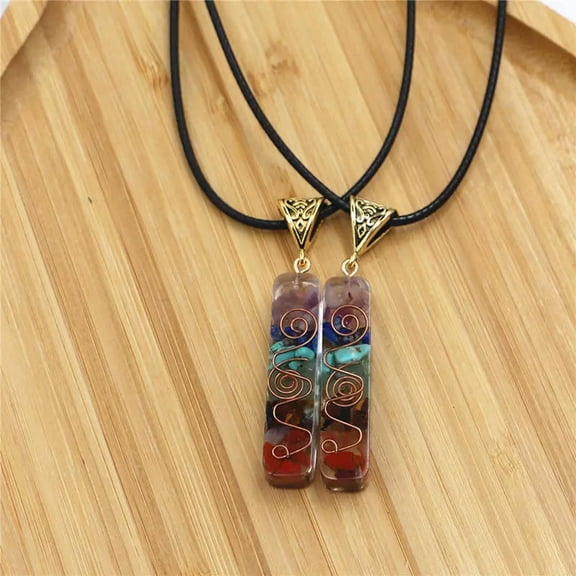 EOEMY Natural Orgonite Energy Stone Pendant Chakra Healing Crystal Necklace Reiki Gift