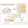 thumbnail image 3 of HOMIDEC Organisateurs de Garde-Robe, 3 Niveaux avec Couvercle Supérieur, Garde-Robe avec Roulettes, Organisateurs de Garde-Robe et Rangement pour Vêtements, Rangement Empilable pour Garde-Robe B, 3 of 7