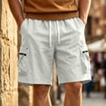 thumbnail image 4 of EOYWHK Beach Shorts with Pockets Elastic Waist Stretchy Mens Casual Shorts Soft Lightweight Breathable Casual Activewear for Men Beige, Size XXL, 4 of 8