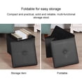 thumbnail image 5 of 12'' Cube Ottoman Pouffe Storage Box Lounge Seat Footstools, Stool Seat and Foot Rest, Collapsible, Versatile Storage Box Faux Leather, Black/Brown, 5 of 7