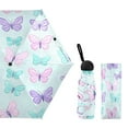 thumbnail image 2 of Colorful Butterfly Pattern Umbrellas for Sun Auto Open Close UV50+ Waterproof 5-Fold Compact Fiberglass Frame, 2 of 6