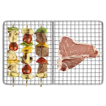 Dcenta Titanium Grill Plate Ultralight Barbecue Rack BBQ Wire Mesh Baking Roasting Cooling Net Plate for Outdoor Camping Backpacking Picnic