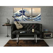 ELITEART-The Great Wave Off Kanagawa Oil Painting Reproduction Giclee Wall Art Canvas Prints Size:48x32