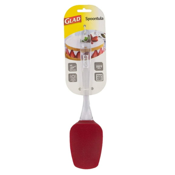 GLAD Silicone Spoontula in Red with Clear Handle