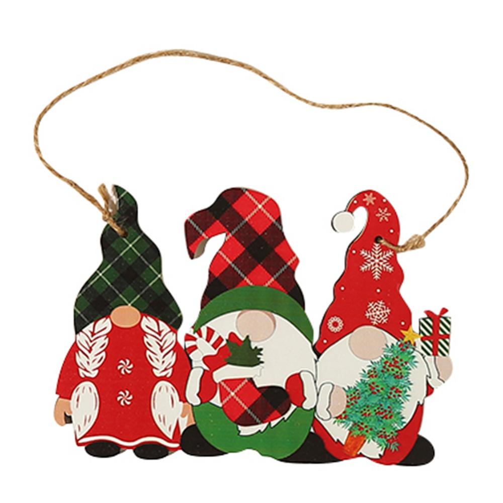Christmas Gnome Wooden Hanging Ornaments Christmas Wood Gnome Ornaments