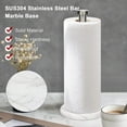 thumbnail image 4 of Standing Paper Towel Holder, Kitchen Countertop Paper Towel Dispenser for Standard and Jumbo Rolls, Bathroom Tissue Holder with Weighted Marble Base, Stainless Steel, No Assembly Required, 4 of 6