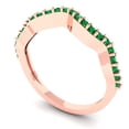 thumbnail image 2 of 0.23 ctw Wedding Band for Women - 14K Rose Gold Simulated Emerald Stackable Eternity Ring, 2 of 6