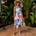 thumbnail image 4 of Uorisanigo Hawaii Palm Leaf Couple Matching Outfit Men's Button Up Shirt Hawaiian Tops Plus Size and Womens Sleeveless Dress with Pocket Casual Summer Beach Sundress, 4 of 7