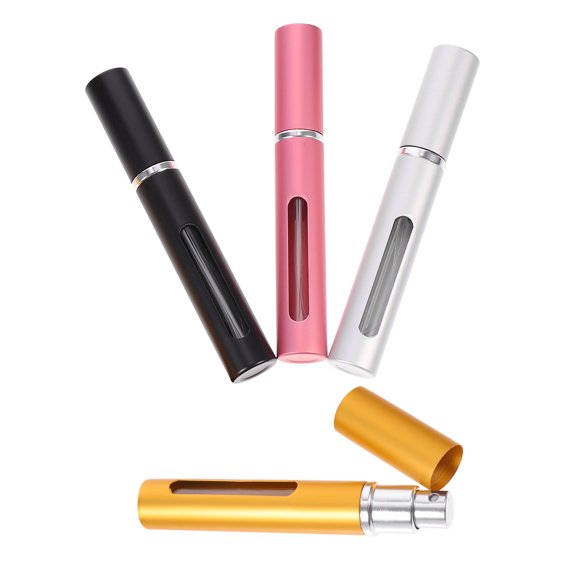 WHAMVOX 4Pcs 5ml Refillable Perfume Travel Glass Perfume Bottles Dispenser