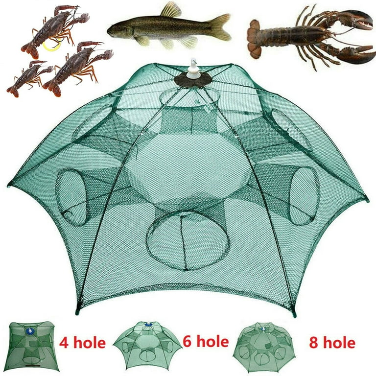 Portable Foldable Fishing Net Cage for Catching Fishes, Shrimps, and Crabs  | Nylon Material | Easy to Use and Carry